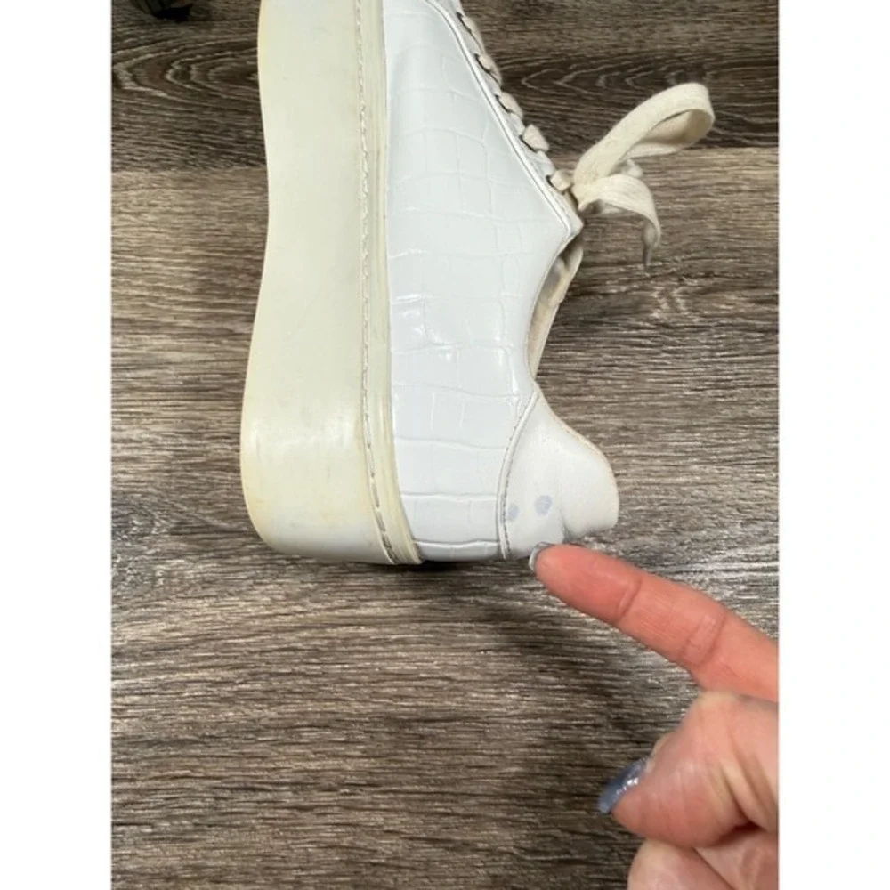 ASOS Shoes White Croc Embossed Platform Sneakers Women's 7 Chunky‎ Sole